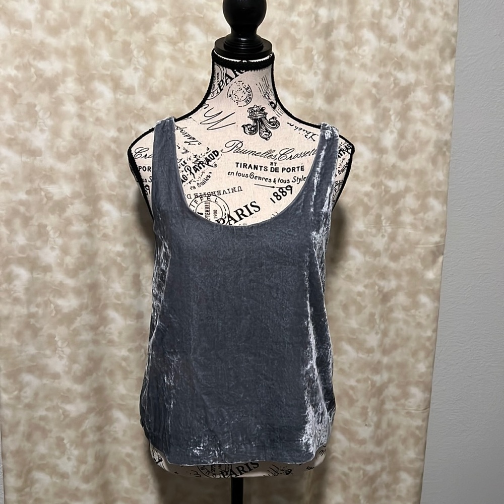 J Crew - Light satin tank top. Back button detail.